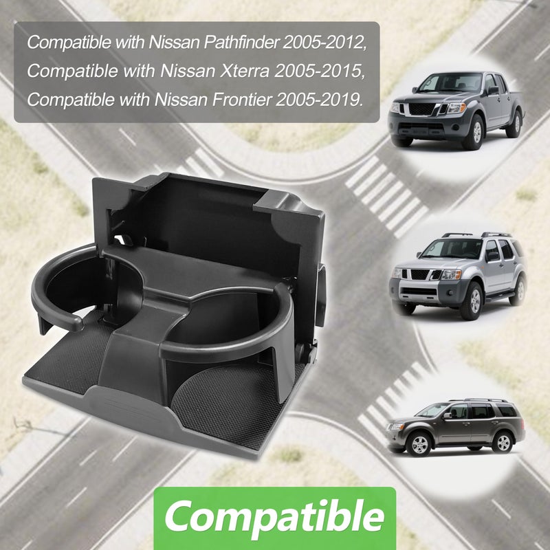State Warehouse Cup Holder Fits for Pathfinder 2005-2012, Xterra 2005-2015, Frontier 2005-2019 REA Replace for 96965-ZP00A Rear Seat Center Console Box-Gray - Image 5
